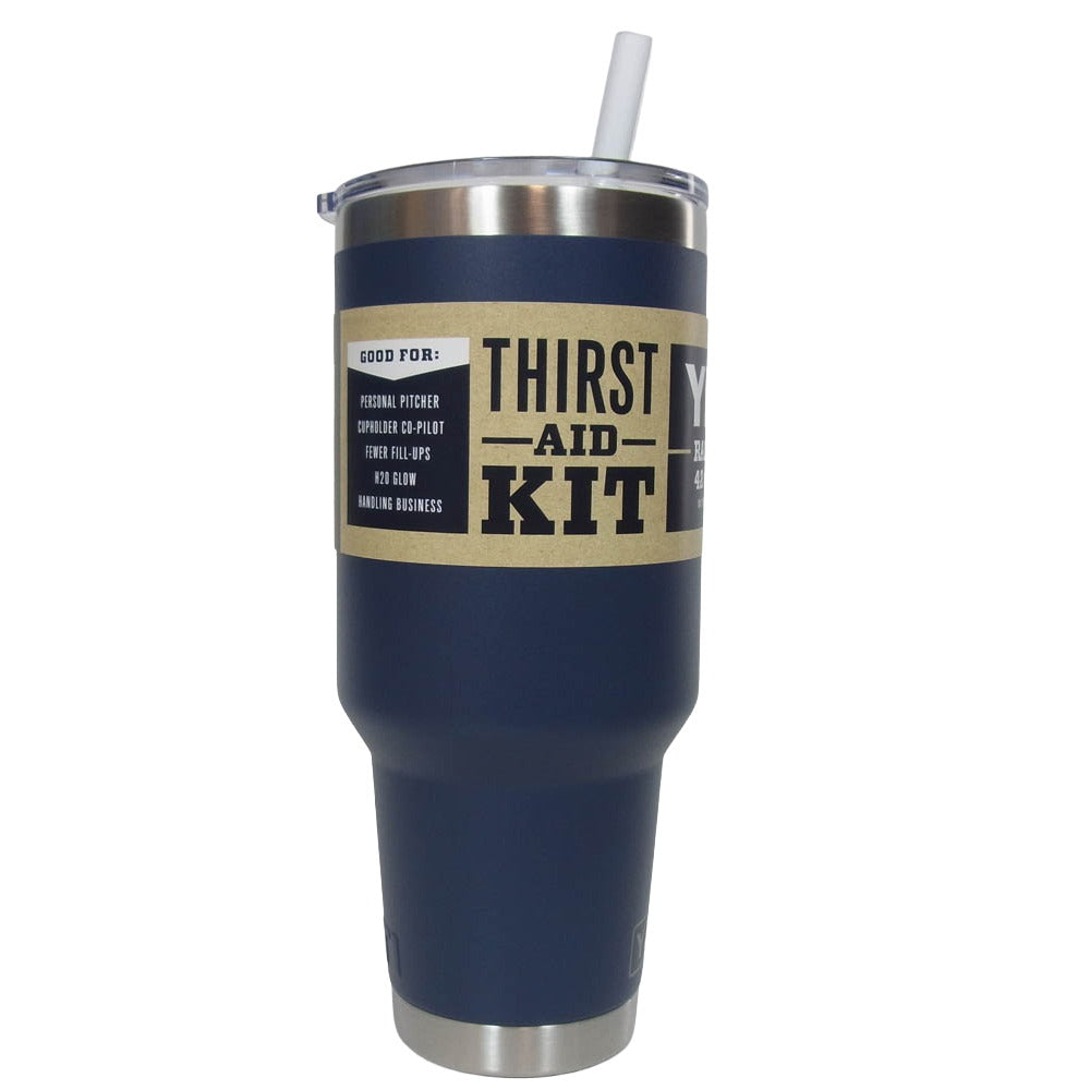 イエティ Rambler 42oz Straw Mug With Straw Lid navy ランブラー 42オンス ストローマグ 水筒 ダークネイビー系【極上美品】【中古】