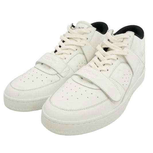 CELINE セリーヌ FA0262 CT-02 ベルクロ レースアップ レザー スニーカー ホワイト系 42【中古】