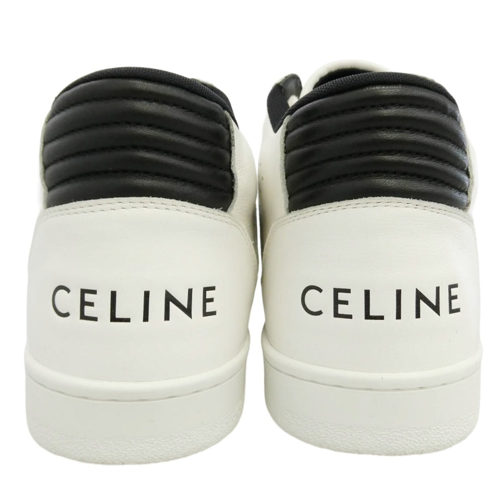 CELINE セリーヌ FA0262 CT-02 ベルクロ レースアップ レザー スニーカー ホワイト系 42【中古】