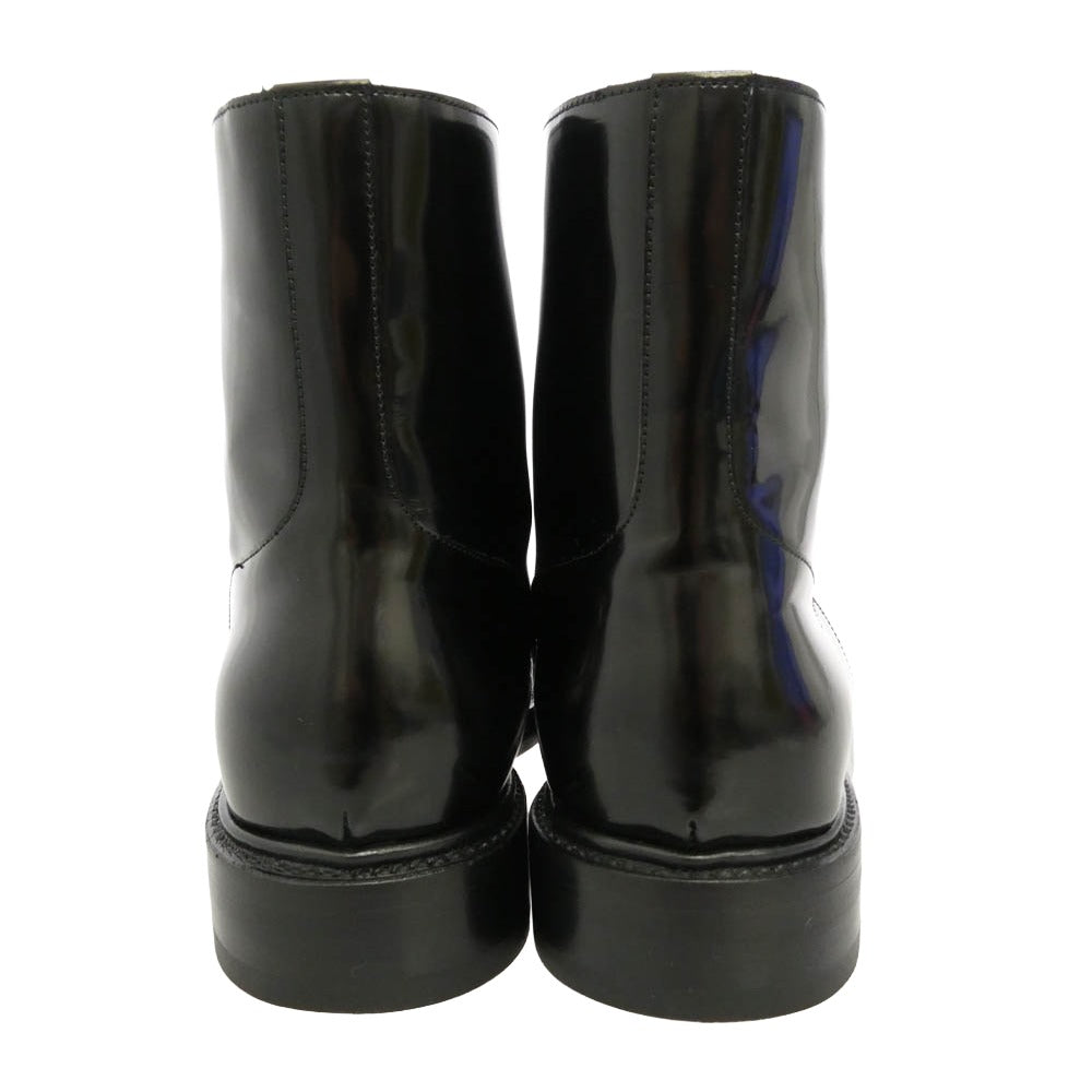 CELINE セリーヌ 791546 レースアップ コンバット レザー ブーツ ブラック系 41【中古】