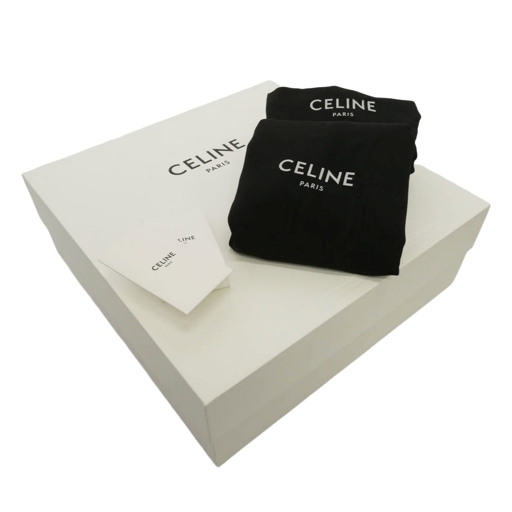 CELINE セリーヌ 791546 レースアップ コンバット レザー ブーツ ブラック系 41【中古】