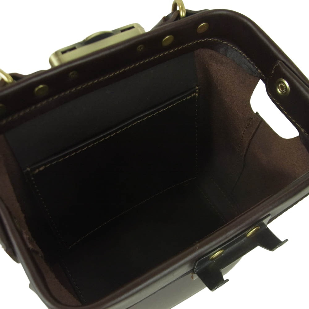 ORGAN オルガン G-91 口枠2way ショルダーバッグ レザー バッグ ダークブラウン系【中古】