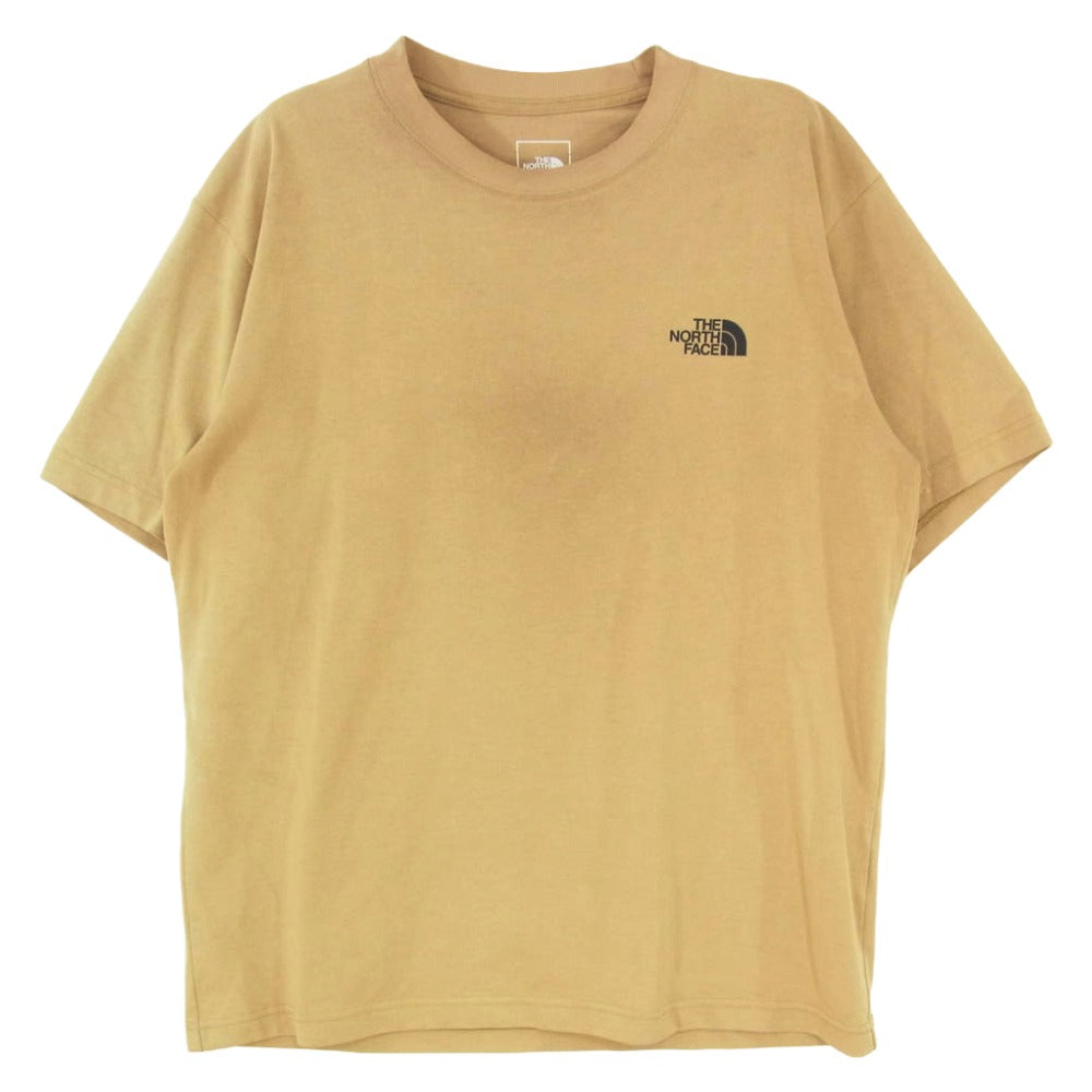 THE NORTH FACE ノースフェイス 24SS NT32340 S/S Entrance Permission Tee ロゴ刺繍 バックプリント ショートスリーブ エントランス パーミッション 半袖 Tシャツ ベージュ系 M【中古】