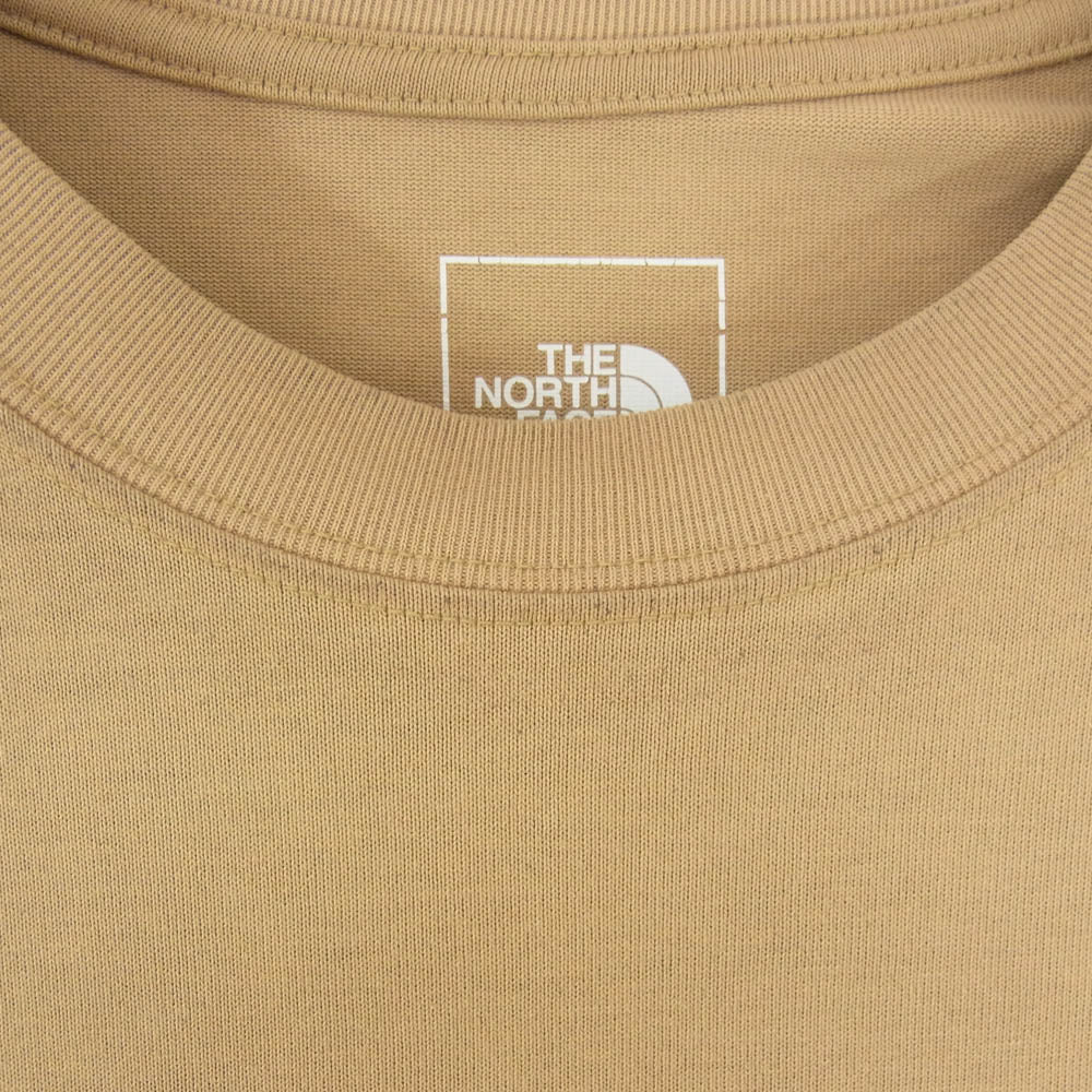 THE NORTH FACE ノースフェイス 24SS NT32340 S/S Entrance Permission Tee ロゴ刺繍 バックプリント ショートスリーブ エントランス パーミッション 半袖 Tシャツ ベージュ系 M【中古】