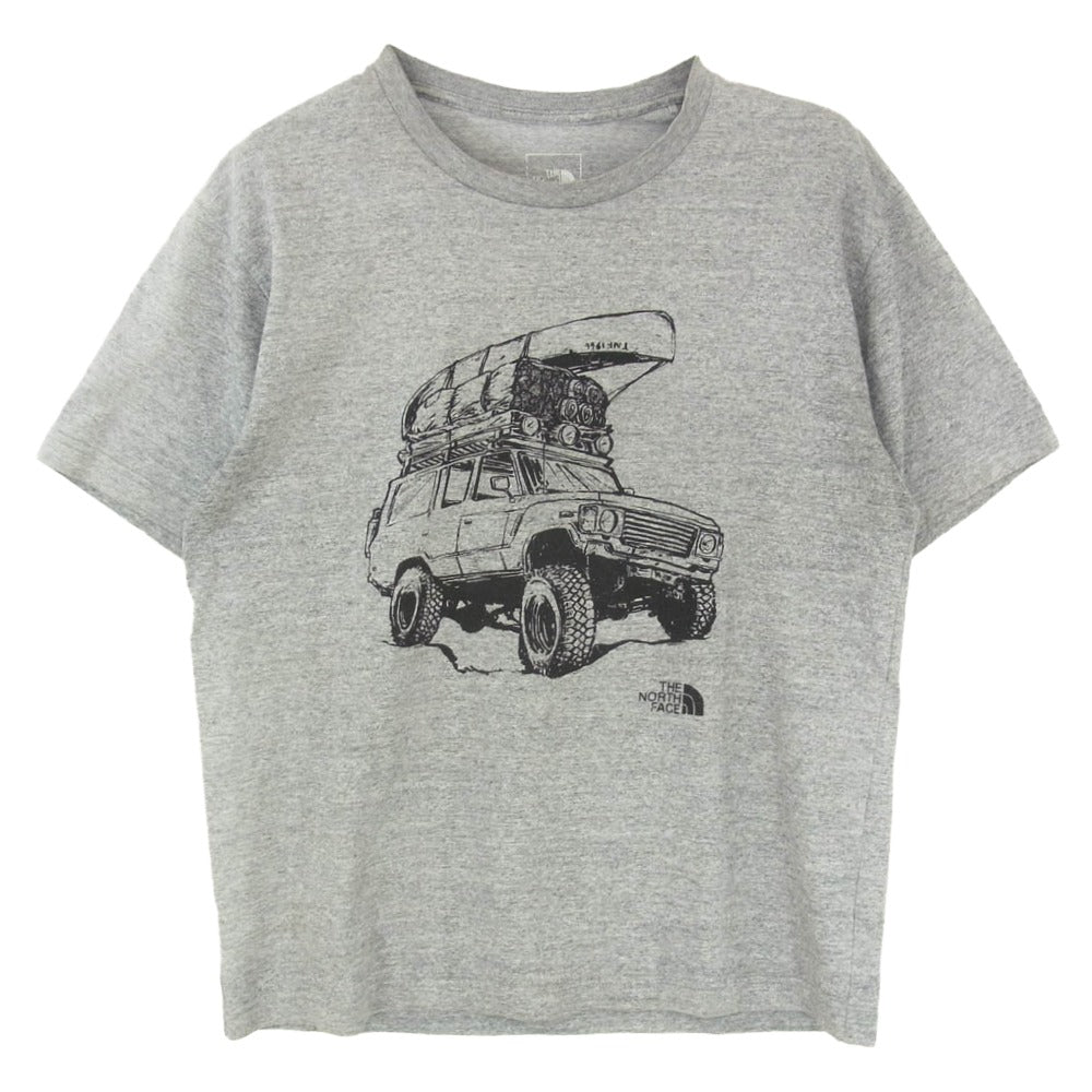 THE NORTH FACE ノースフェイス NT32303Z S/S ４WD Tee ランドクルーザープリント ランクルT クルーネック 半袖 Tシャツ グレー系 M【中古】