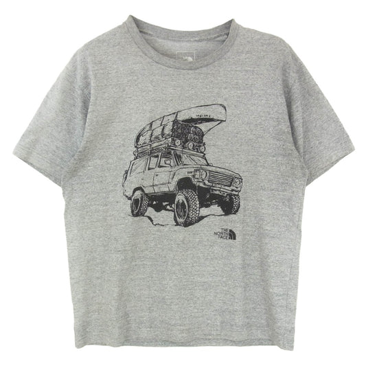 THE NORTH FACE ノースフェイス NT32303Z S/S ４WD Tee ランドクルーザープリント ランクルT クルーネック 半袖 Tシャツ グレー系 M【中古】
