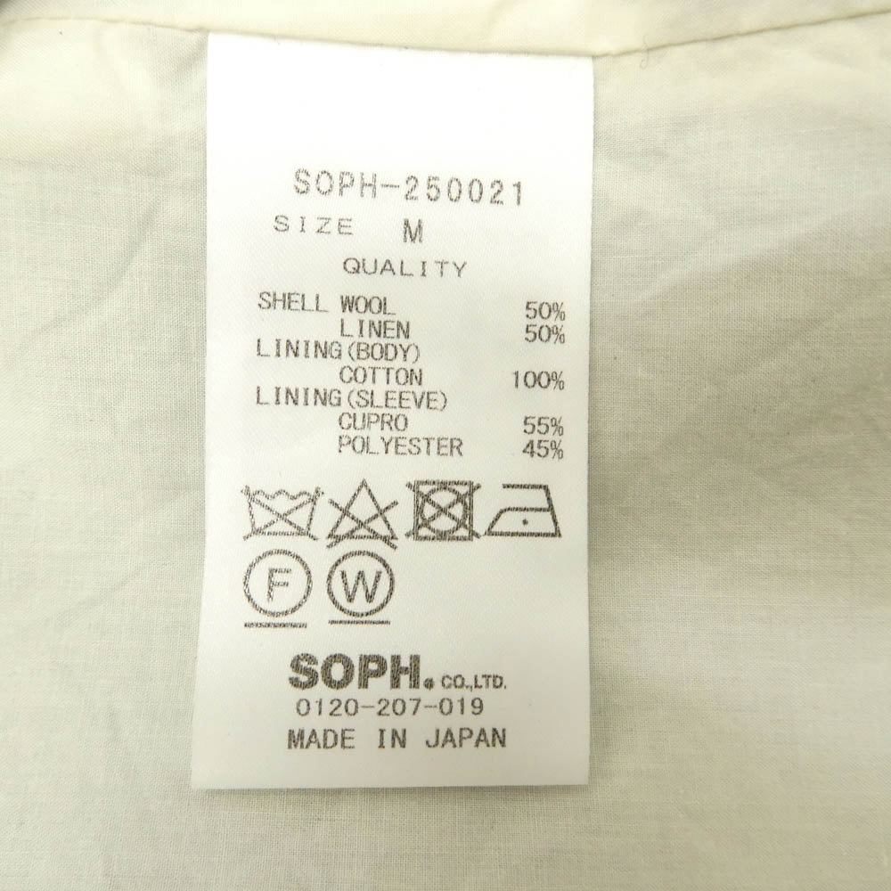 SOPHNET. ソフネット 25SS SOPH-250021 LINEN WOOL RELAX FIT 1BUTTON BLAZER リネンウール リラックスフィット 1ボタン テーラードジャケット ブレザー Mサイズ ブラック系 M【極上美品】【中古】
