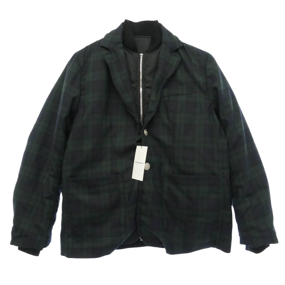 uniform experiment ユニフォームエクスペリメント 25AW UE-252038 REVERSIBLE MA-1 ブラックウォッチ柄 ラペル付きジャケット リバーシブル ジャケット ブラック系 グリーン系 1【美品】【中古】