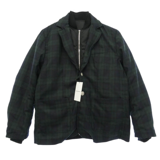 uniform experiment ユニフォームエクスペリメント 25AW UE-252038 REVERSIBLE MA-1 ブラックウォッチ柄 ラペル付きジャケット リバーシブル ジャケット ブラック系 グリーン系 1【美品】【中古】