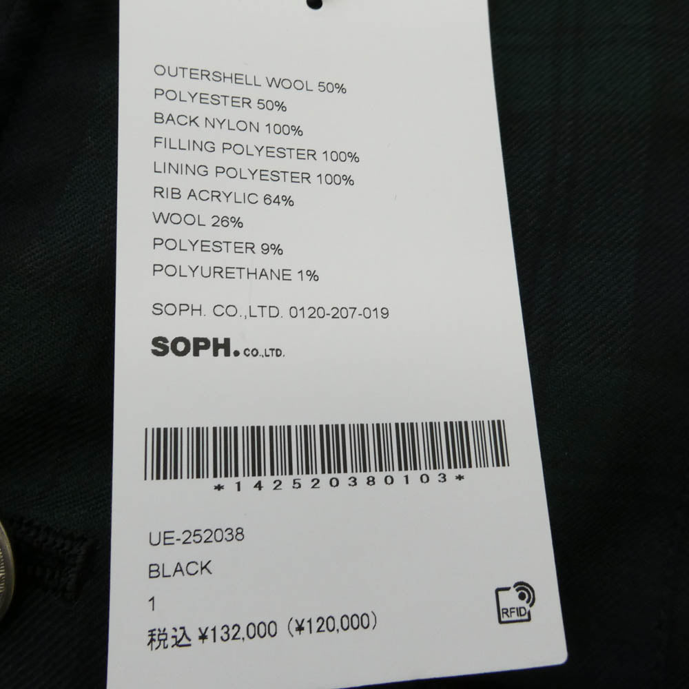 uniform experiment ユニフォームエクスペリメント 25AW UE-252038 REVERSIBLE MA-1 ブラックウォッチ柄 ラペル付きジャケット リバーシブル ジャケット ブラック系 グリーン系 1【美品】【中古】
