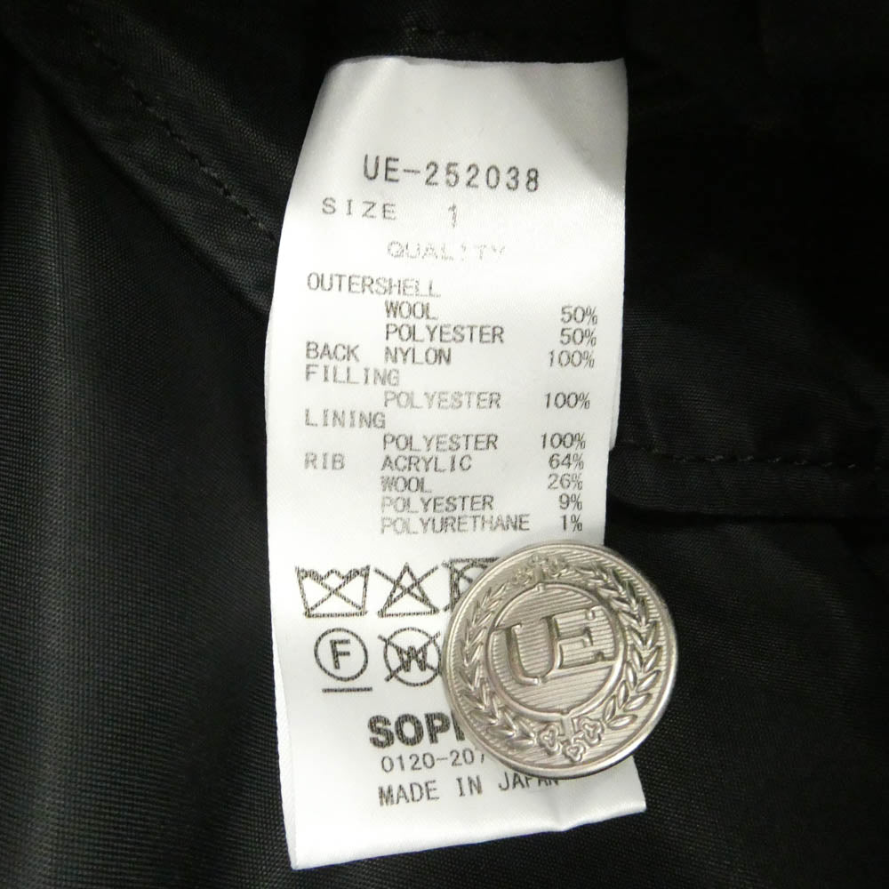 uniform experiment ユニフォームエクスペリメント 25AW UE-252038 REVERSIBLE MA-1 ブラックウォッチ柄 ラペル付きジャケット リバーシブル ジャケット ブラック系 グリーン系 1【美品】【中古】