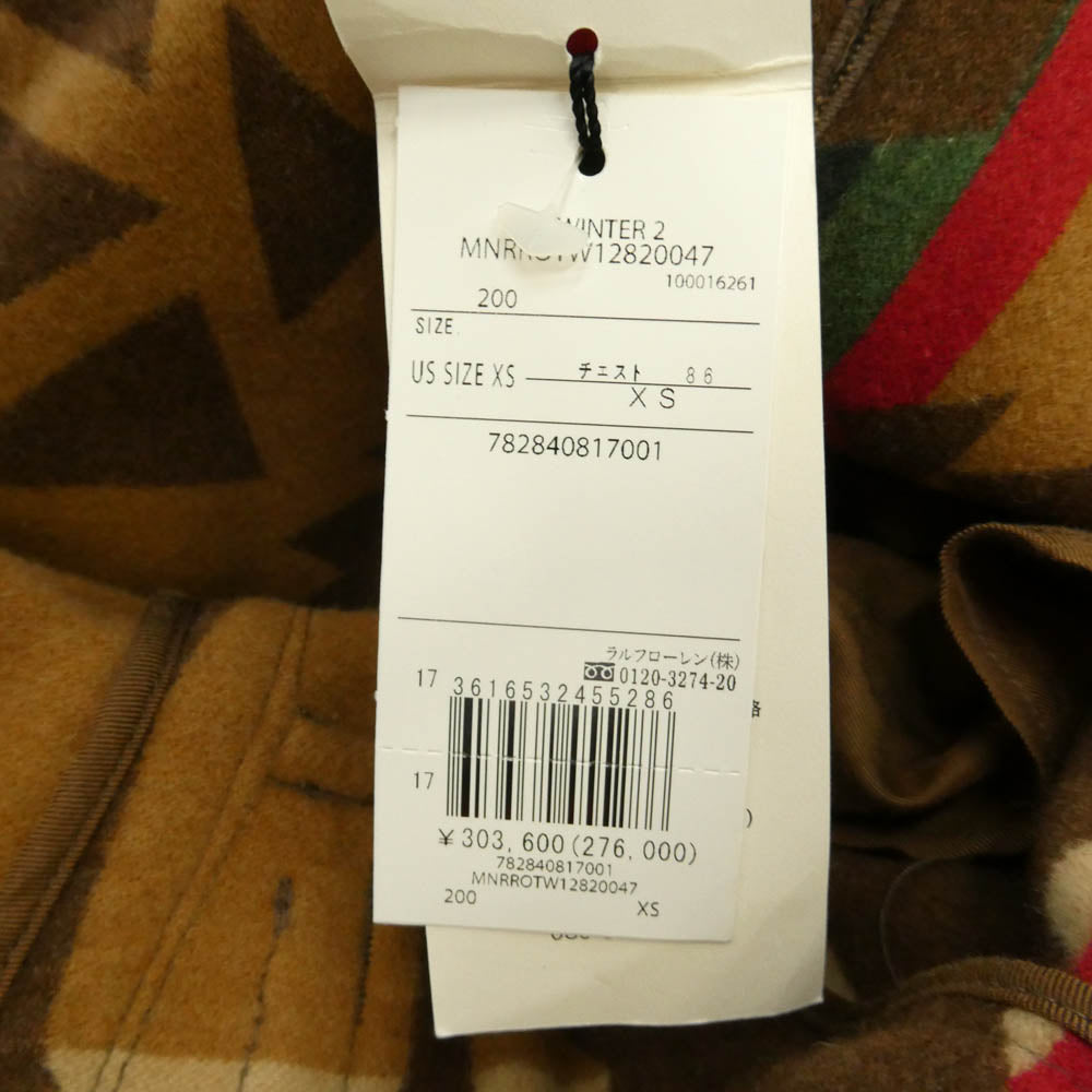 RRL ダブルアールエル MNRROTW12820047 native coat ネイティブ コート ブラウン系 XS【新古品】【未使用】【中古】