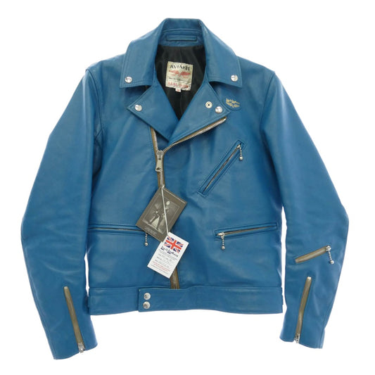 Lewis Leathers ルイスレザー No.441 CYCLONE REGULAR FIT HORSEHIDE サイクロン レギュラーフィット ホースハイド ヴィンテージターコイズ ライダース ジャケット ブルー系 36【中古】