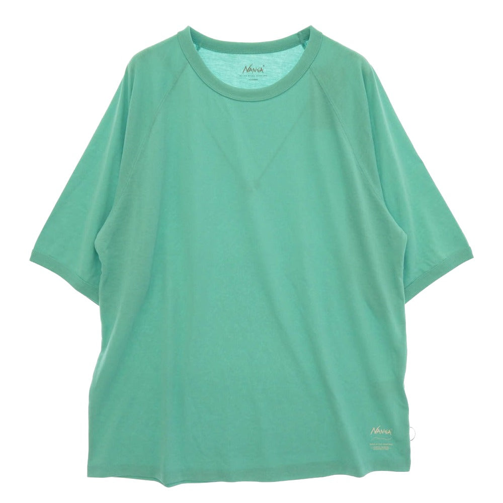 NANGA ナンガ N2500-1M513A DRY MIX RAGLAN SLEEVE TEE WHITE 速乾 半袖 Tシャツ カットソー ライトグリーン系 XL【極上美品】【中古】