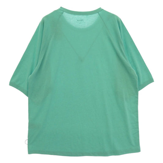 NANGA ナンガ N2500-1M513A DRY MIX RAGLAN SLEEVE TEE WHITE 速乾 半袖 Tシャツ カットソー ライトグリーン系 XL【極上美品】【中古】