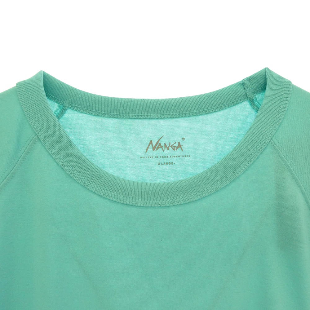 NANGA ナンガ N2500-1M513A DRY MIX RAGLAN SLEEVE TEE WHITE 速乾 半袖 Tシャツ カットソー ライトグリーン系 XL【極上美品】【中古】