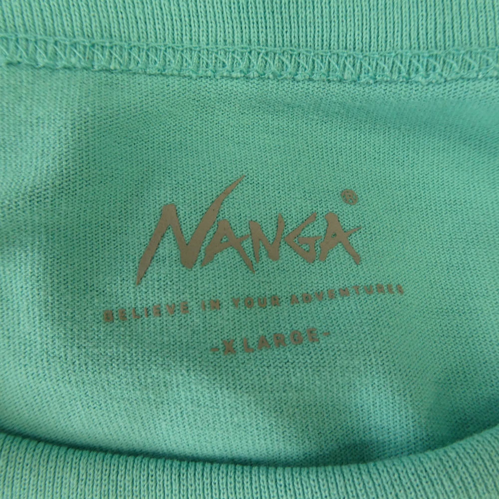 NANGA ナンガ N2500-1M513A DRY MIX RAGLAN SLEEVE TEE WHITE 速乾 半袖 Tシャツ カットソー ライトグリーン系 XL【極上美品】【中古】