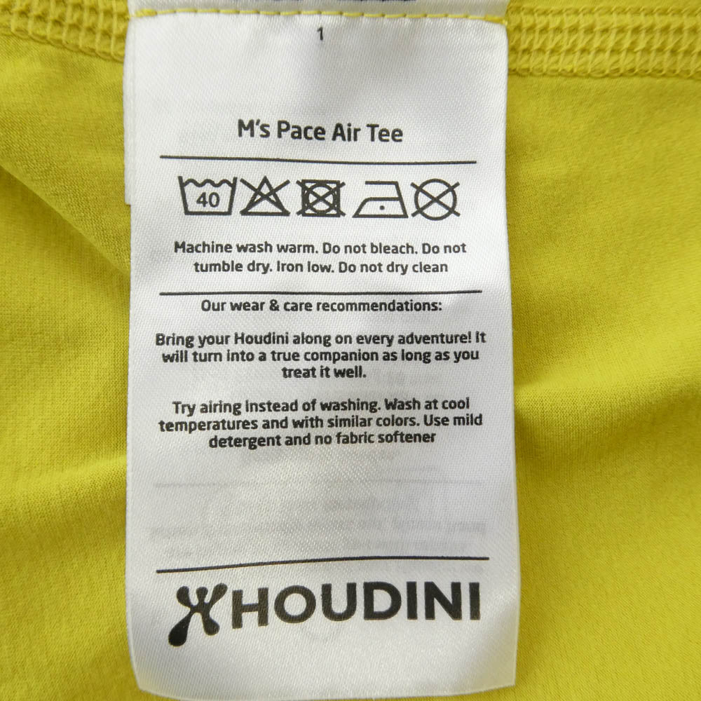 HOUDINI フーディニ Ms Pace Air Tee ペース エア ティー 半袖 カットソー イエロー系 XXL【美品】【中古】