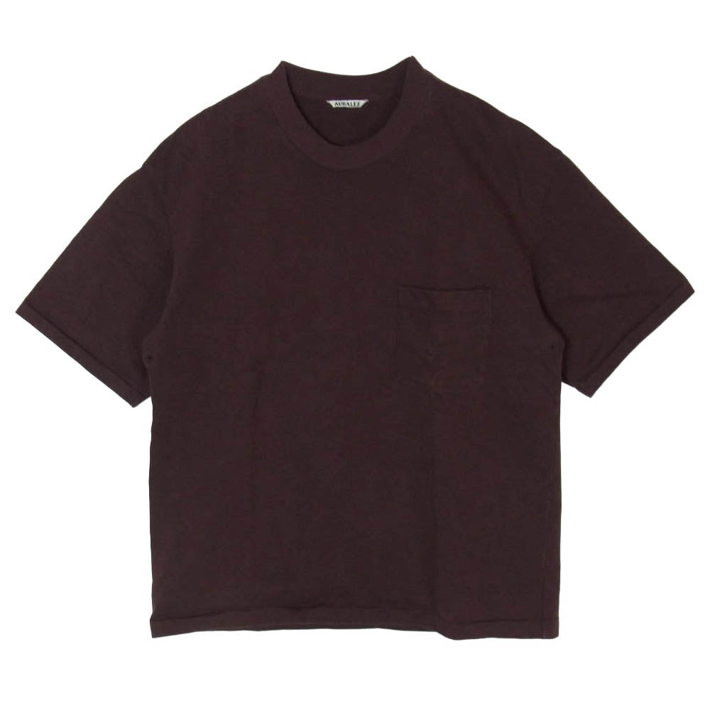 AURALEE オーラリー 25SS A25ST01SU HEAVY WEIGHT POCKET TEE ヘビーウェイト ポケット クルーネック 半袖 Tシャツ ブラウン系 5【中古】