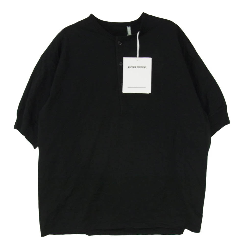 KAPTAIN SUNSHINE キャプテンサンシャイン 26SS KSBSCS11 Suvin Supima Tube Henleyneck Tee Light スビン・スーピマ チューブ ヘンリーネック 半袖 Tシャツ ライト ブラック系 42【極上美品】【中古】