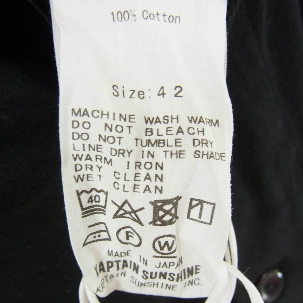 KAPTAIN SUNSHINE キャプテンサンシャイン 26SS KSBSCS11 Suvin Supima Tube Henleyneck Tee Light スビン・スーピマ チューブ ヘンリーネック 半袖 Tシャツ ライト ブラック系 42【極上美品】【中古】