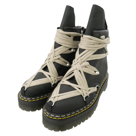 Rick Owens リックオウエンス Dr.Martens ドクターマーチン 25AW DM02E68128001 × Dr.Martens 1460 Quad Sole Megalace Boot Black ドクターマーチン クアッド ソール メガ レースブーツ シューズ ブラック系 EU 42【新古品】【未使用】【中古】