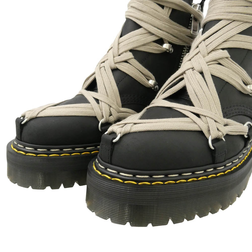 Rick Owens リックオウエンス Dr.Martens ドクターマーチン 25AW DM02E68128001 × Dr.Martens 1460 Quad Sole Megalace Boot Black ドクターマーチン クアッド ソール メガ レースブーツ シューズ ブラック系 EU 42【新古品】【未使用】【中古】