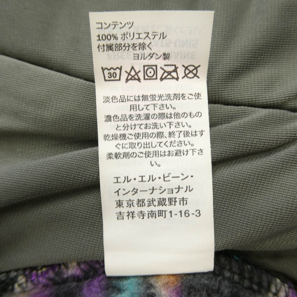 L.L.Bean エルエルビーン 総柄 スタンドカラー ハーフスナップ フリース プルオーバー ジャケット パープル系 XL【中古】