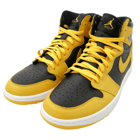 NIKE ナイキ DQ0660-700 Air Jordan 1 High Golf Pollen エアジョーダン1 ハイ ゴルフ パラン ハイカット スニーカー イエロー系 ブラック系 29cm【極上美品】【中古】