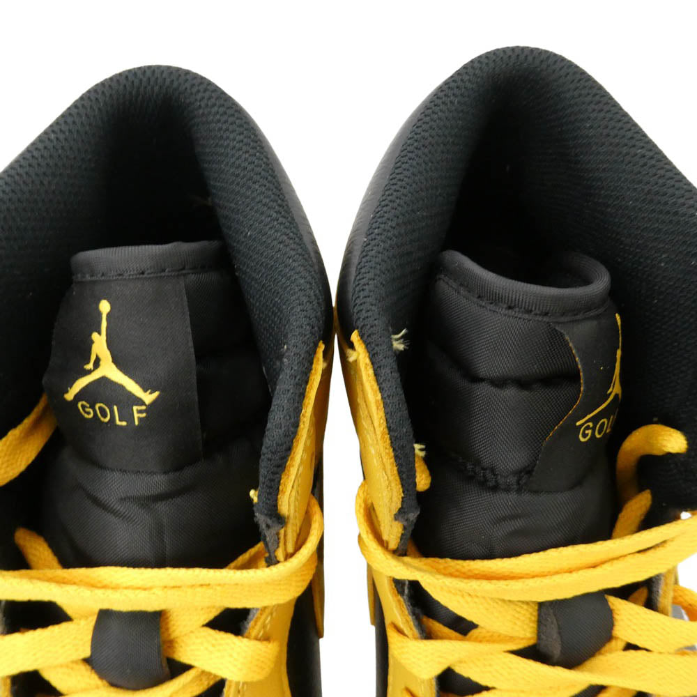 NIKE ナイキ DQ0660-700 Air Jordan 1 High Golf Pollen エアジョーダン1 ハイ ゴルフ パラン ハイカット スニーカー イエロー系 ブラック系 29cm【極上美品】【中古】