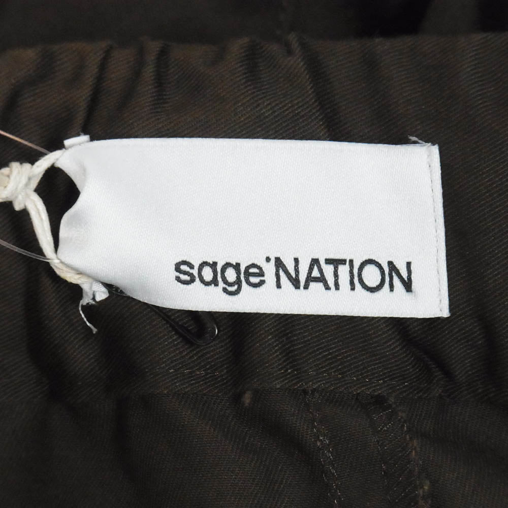 セイジネーション BOX PLEAT TROUSER ボックス プリーツ ワイド トラウザーズ パンツ ブラウン系 XL【中古】