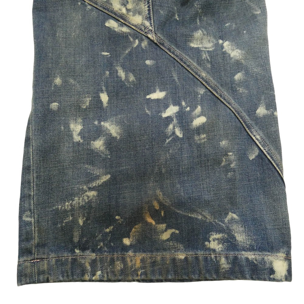 ACNE STUDIOS アクネストゥディオズ 24AW FN-MN-TROU001010 Loose Fit Denim Trousers ルーズフィット ワイドレッグ アップリケ ダメージ加工 パネルジーンズ デニムパンツ インディゴブルー系 CN185/104A EUR52【美品】【中古】