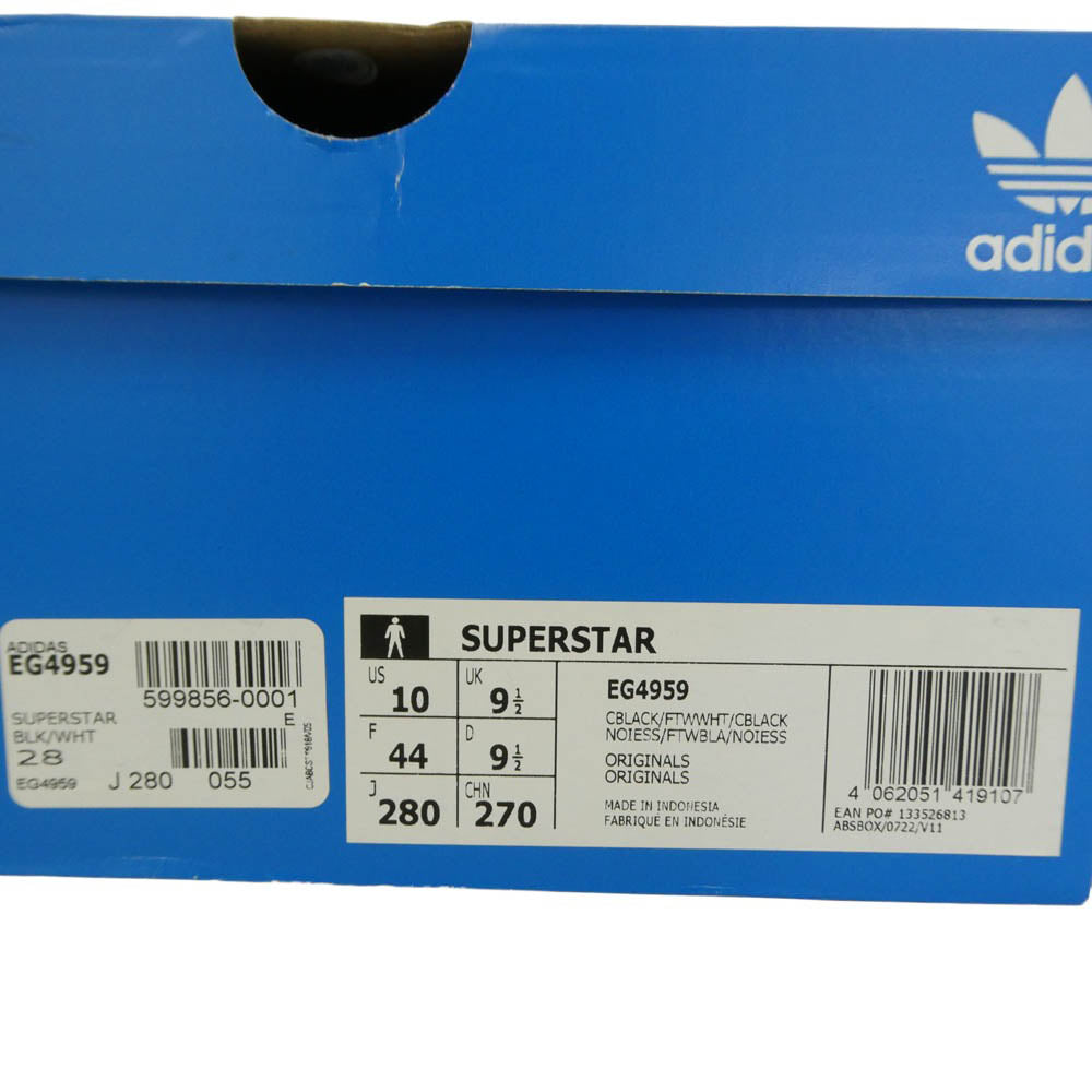 adidas アディダス EG4959 Superstar Core Black スーパースター コアブラック スニーカー ブラック系 オフホワイト系 28cm【中古】