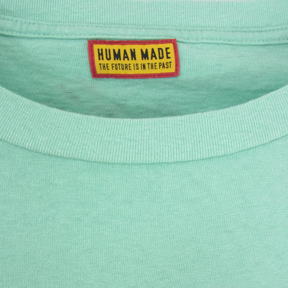 HUMAN MADE ヒューマンメイド 25SS HM29CS024 GRAPHIC L/S T-SHIRT グラフィック ベアープリント 長袖 Tシャツ ライトグリーン系 XL【中古】