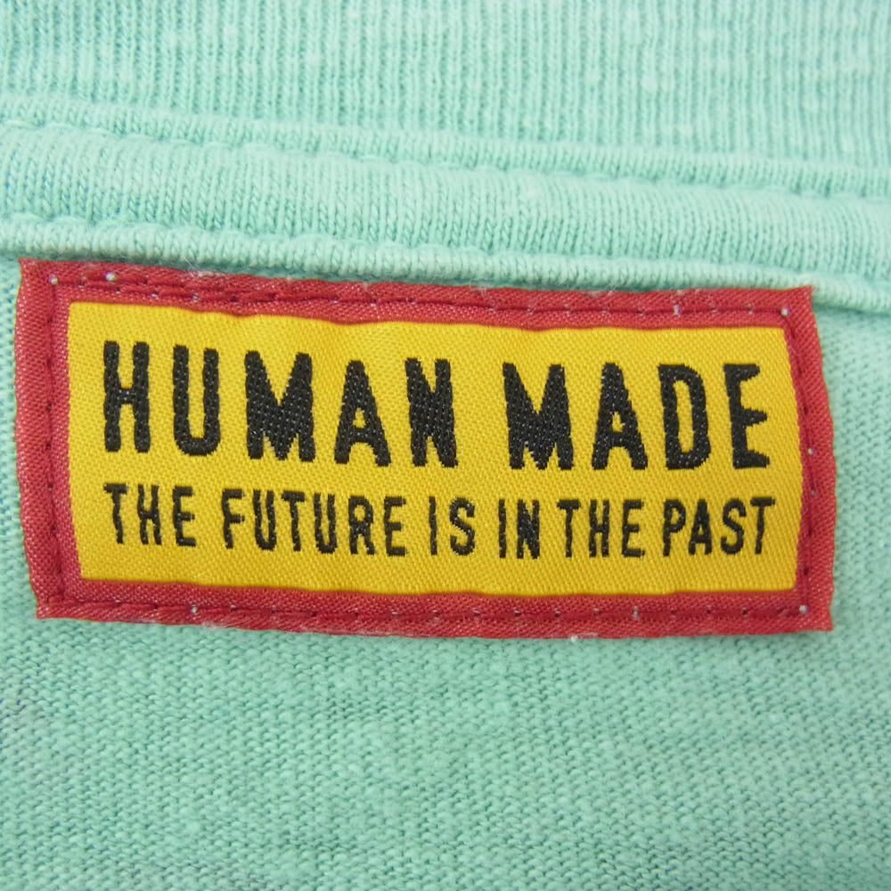 HUMAN MADE ヒューマンメイド 25SS HM29CS024 GRAPHIC L/S T-SHIRT グラフィック ベアープリント 長袖 Tシャツ ライトグリーン系 XL【中古】