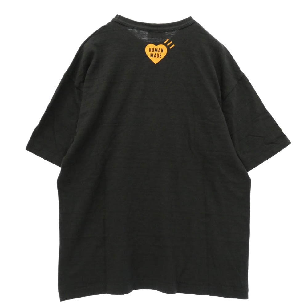 HUMAN MADE ヒューマンメイド 25SS HM29TE012 GRAPHIC T-SHIRT Duck Dry Alls ハート ダック カモ プリント 半袖 Tシャツ ブラック系 XL【中古】