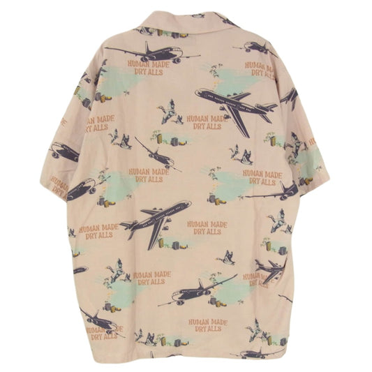 HUMAN MADE ヒューマンメイド 25SS HM29SH025 Aeroplane Vacation Shirt Aloha Shirt エアロプレーン バケーションシャツ アロハ シャツ 半袖 ライトピンク系 XL【中古】