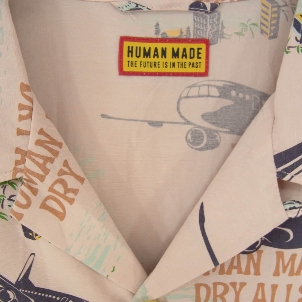 HUMAN MADE ヒューマンメイド 25SS HM29SH025 Aeroplane Vacation Shirt Aloha Shirt エアロプレーン バケーションシャツ アロハ シャツ 半袖 ライトピンク系 XL【中古】