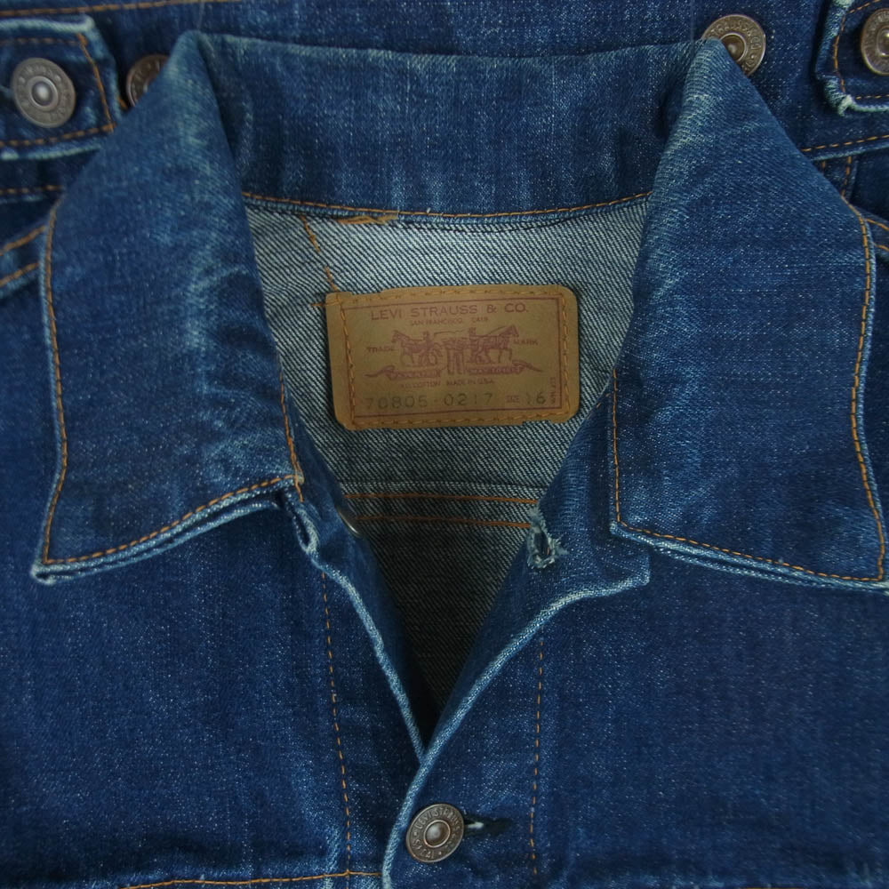 Levi's リーバイス 70805-0217 BIGE ボタン裏525 キッズ Gジャン デニム ジャケット インディゴブルー系 16【中古】