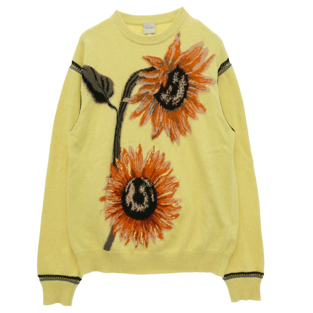 Paul Smith ポール・スミス 123407 143X Sunflower ひまわり サンフラワー クルーネック ニット イエロー系 M【中古】