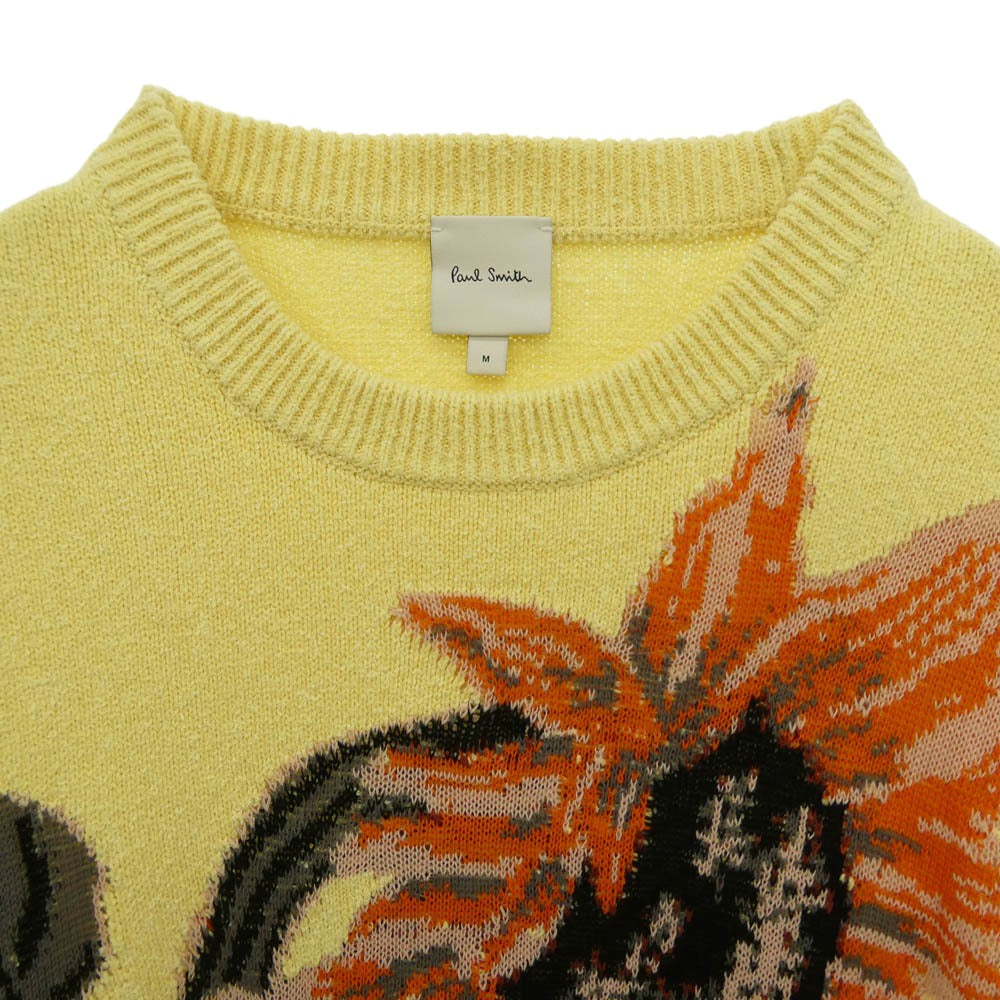 Paul Smith ポール・スミス 123407 143X Sunflower ひまわり サンフラワー クルーネック ニット イエロー系 M【中古】