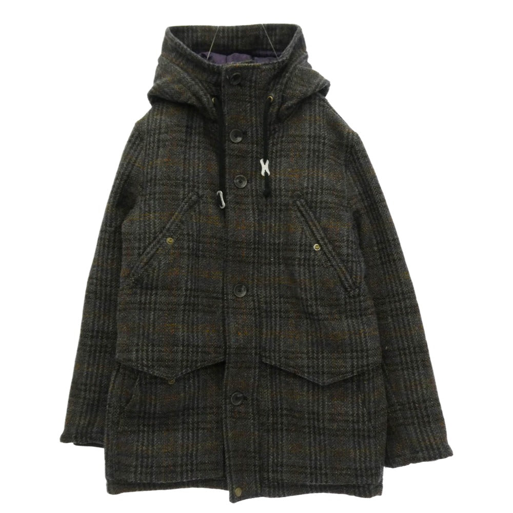 The DUFFER of ST.GEORGE ザダファーオブセントジョージ HARRIS TWEED ハリスツイード ウール 裏地ペイズリー柄 N-2B ダウンジャケット グレー系 M【中古】
