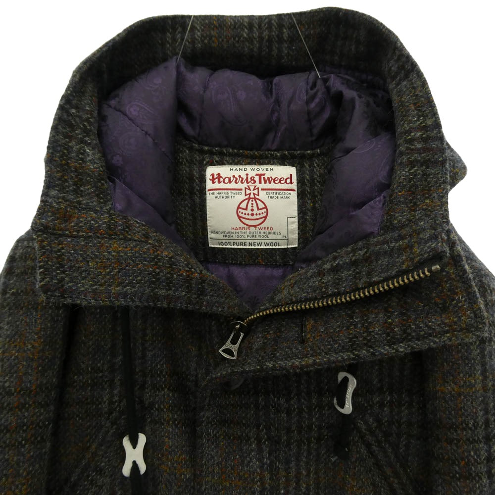 The DUFFER of ST.GEORGE ザダファーオブセントジョージ HARRIS TWEED ハリスツイード ウール 裏地ペイズリー柄 N-2B ダウンジャケット グレー系 M【中古】