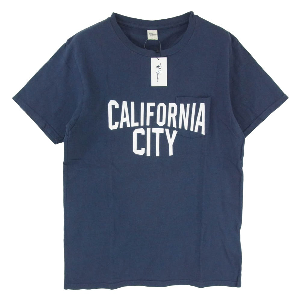 Ron Herman ロンハーマン 422090132-1071 CALIFORNIA CITY ポケット Tシャツ ネイビー系 M【新古品】【未使用】【中古】