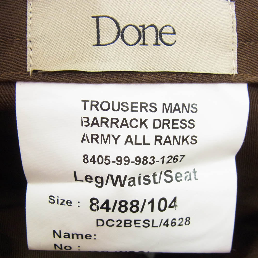 ダン REMAKE リメイク UK ARMY イギリス軍 BARRACK DRESS PANTS ドレス パンツ ブラウン系 84/88/104【中古】