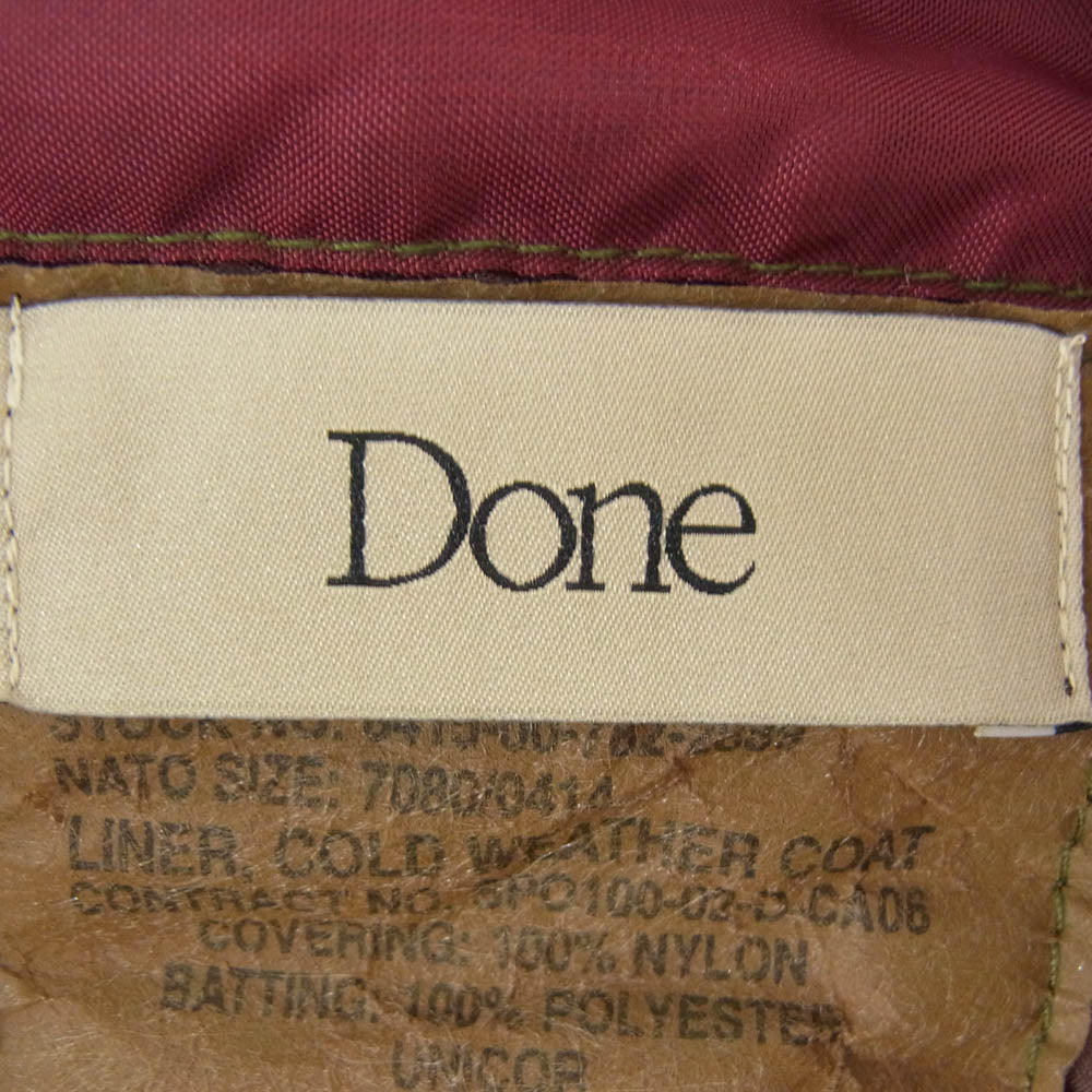 ダン U.S ARMY M-65 QUILTING LINER REMAKE リメイク キルティング ジャケット ブラウン系 7080/0414【中古】