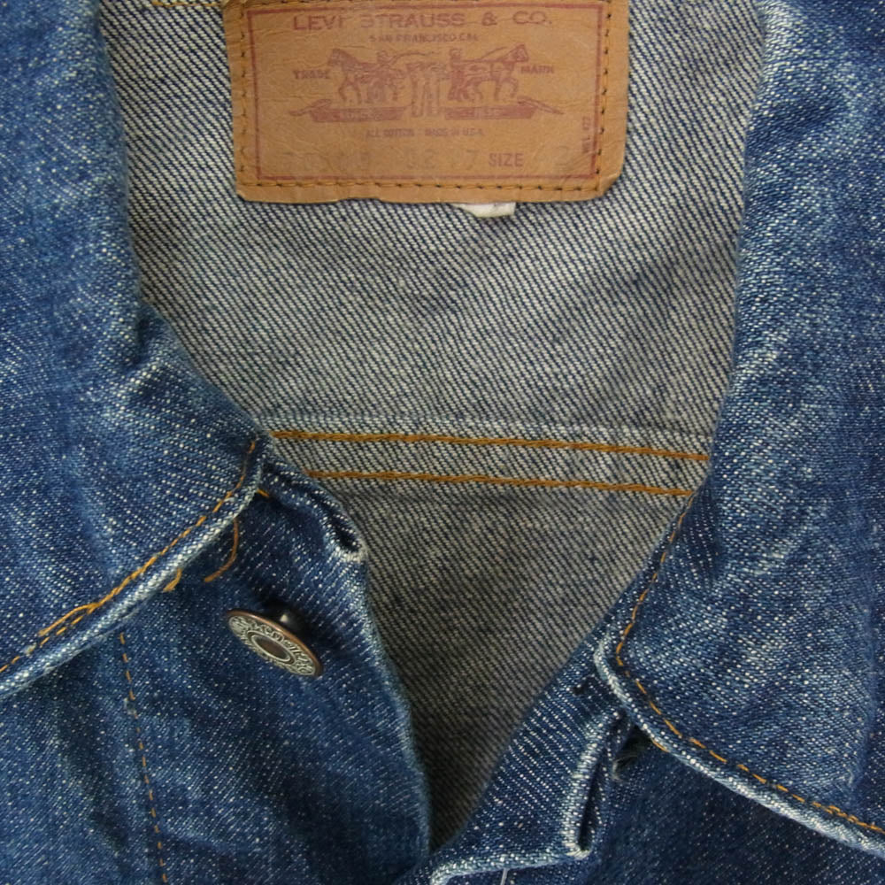 Levi's リーバイス 70s 70505-0217 4th small e ボタン裏刻印522 ケアタグ欠損 デニム ジャケット インディゴブルー系 42【中古】