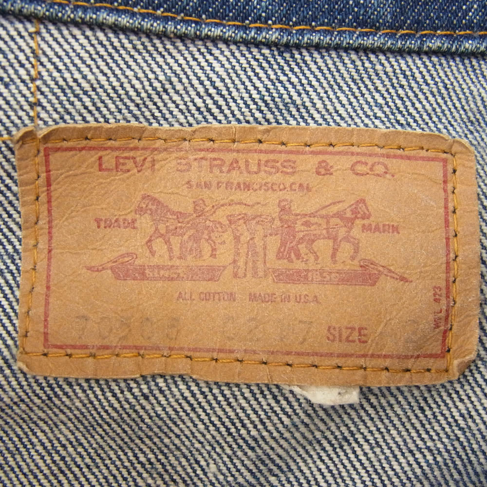 Levi's リーバイス 70s 70505-0217 4th small e ボタン裏刻印522 ケアタグ欠損 デニム ジャケット インディゴブルー系 42【中古】