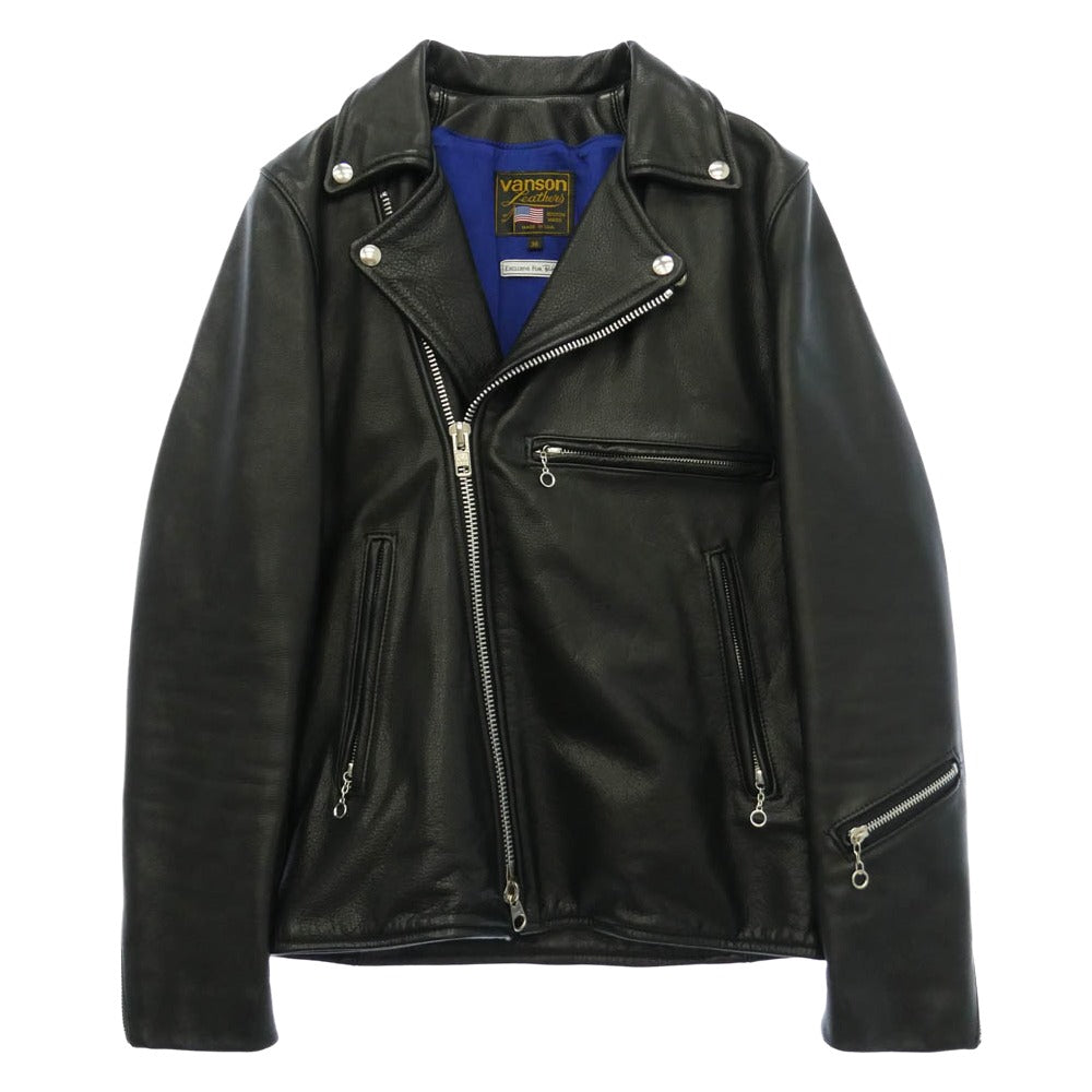 VANSON バンソン Ron Herman ロンハーマン × Ron Herman ロンハーマン Riders Jacket ブラック系 36【中古】