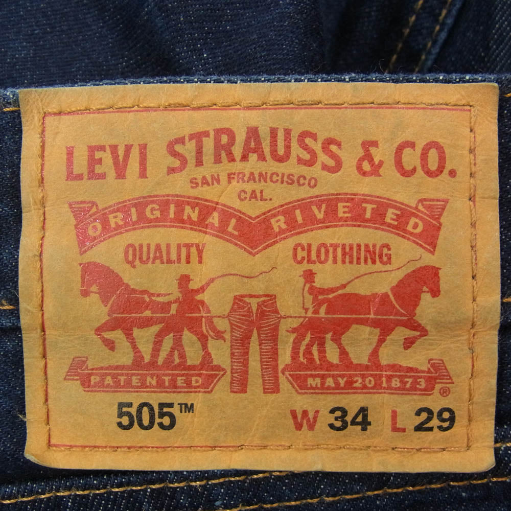 Levi's リーバイス 505 ボタン裏4582 スモールe ボタンフライ デニムパンツ ジーンズ インディゴブルー系 34【中古】